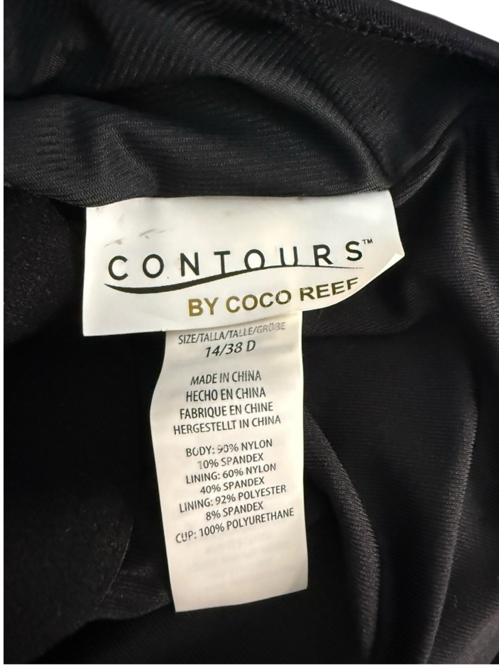 Coco Reef Contours Keepsake Empress Swim Dress Black One Piece 38D Size 14 - Picture 6 of 7